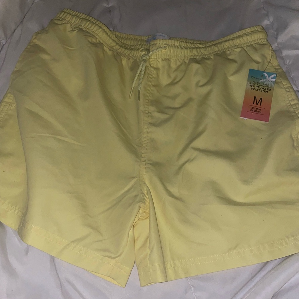 Primark Men's Bright Yellow Swim Trunks